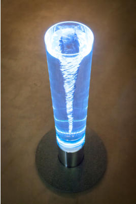 Wasserwirbel-Lichtsule SPIRIT VITALIZER 1200 CC  hellblau, Wassersule, Wasserlichtsule, Lichtsule, Farblichtsule, Wirbel, Wirbler, Wasserwirbel, Regenbogensule, Sprudelsule, Sprudellampe, Wasserlampe, Farblichtlampe, Zimmerbrunnen