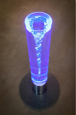 Wasser-Wirbel-Licht-Sule SPIRIT VITALIZER 1200 CC  dunkelblau / auch: Wassersule, Wasserlichtsule, Lichtsule, Farblichtsule, Wirbel, Wirbler, Wasserwirbel, Luftsprudelsule, Sprudelsule, Sprudellampe, Wasserlampe, Farblichtlampe, Zimmerbrunnen