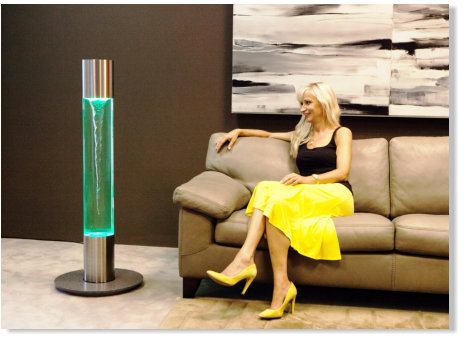 Wasser-Wirbel-Licht-Sule SPIRIT VITALIZER 1200 CC mit sprbaren und nachweisbar positiven energetischen Wirkungen - auch: Wassersule, Wasserlichtsule, Lichstule, Farblichtsule, Wasserwirbel, Wirbler, Sprudelsule, Sprudellampe, Farblichtlampe